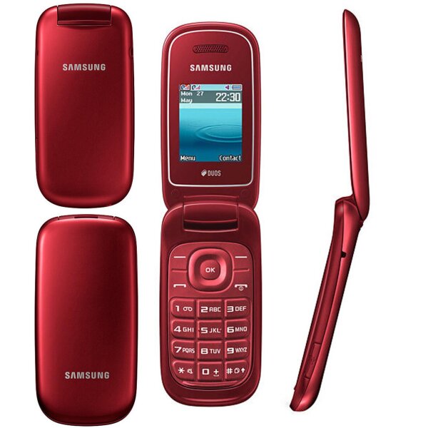 Original Samsung GT-E1272 Handy Rot Dual Sim Klapphandy Mobiltelefon Neu