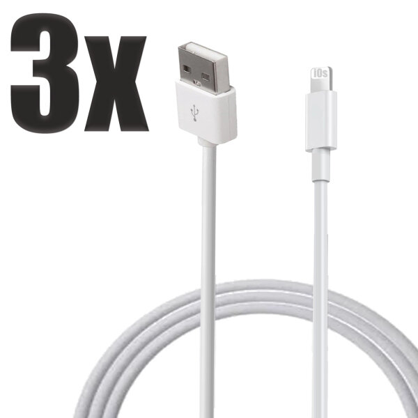 3x USB Ladekabel Datenkabel für Apple iPhone iPad AirPod