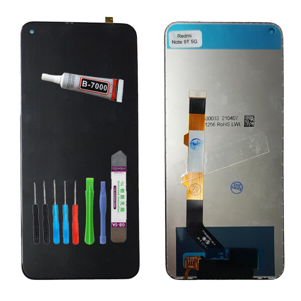 Ersatz Display Für Xiaomi Redmi Note 9T 5G LCD TFT Bildschirm TouchScreen Schwarz