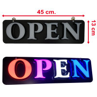 Werbung Werbeschild LED OPEN 45x13cm Reklame Werbetafel...