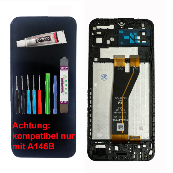 Display für Samsung Galaxy A14 5G SM-A146B Bildschirm TouchScreen Schwarz LCD auf Rahmen inkl. Werkzeug