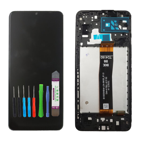 Display für Samsung Galaxy A13 5G SM-A136 Bildschirm TouchScreen Schwarz LCD + TOUCH + RAHMEN + TOOL