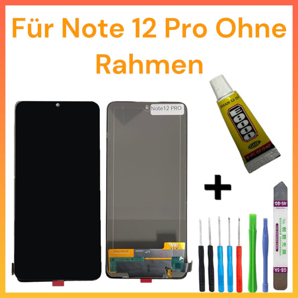 LCD Display Für Xiaomi Redmi Note 12 Pro 4G 2206122SC Bildschirm TouchScreen Schwarz + TOOL