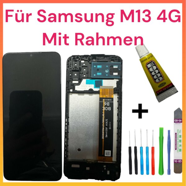 LCD Display Für Samsung Galaxy M13 4G 2022 SM-M135 Bildschirm TouchScreen Schwarz auf Rahmen +TOOL