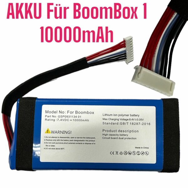 HX Akku für Lautsprecher JBL Boombox  1  / 7,4V 10000mAh/74Wh GSP093113401