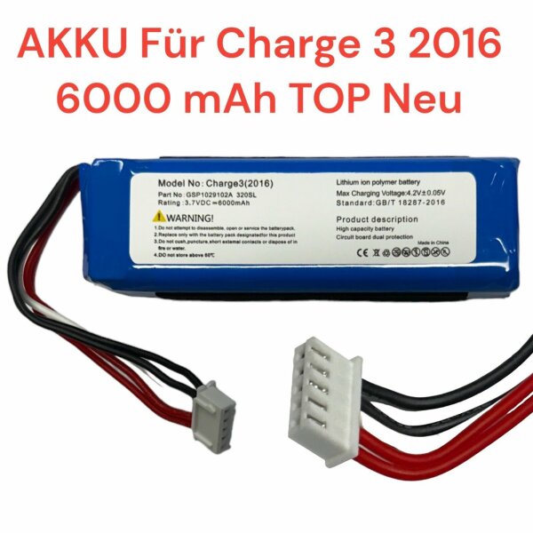 HX Akku für JBL Charge 3 2016 330SL 6000mAh Für MusikBox GSP1029102A Neu