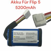 HX Akku für JBL Flip 5 Lautsprecher 5200mAh Musikbox...