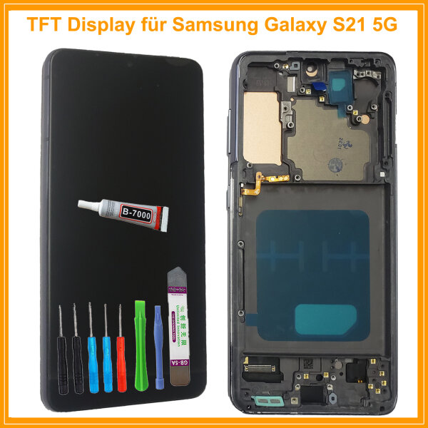 LCD Display Für Samsung Galaxy S21 5G SM-G991F Bildschirm TouchScreen Schwarz auf Rahmen + TOOL