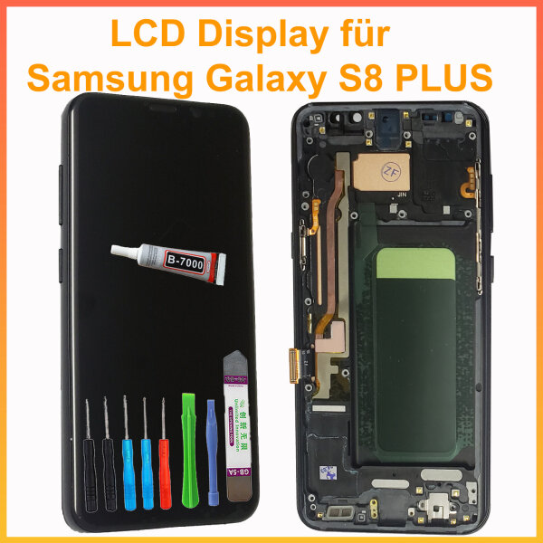 LCD Display Für Samsung Galaxy S8+ Plus SM-G955F Bildschirm TouchScreen Schwarz auf Rahmen +TOOL