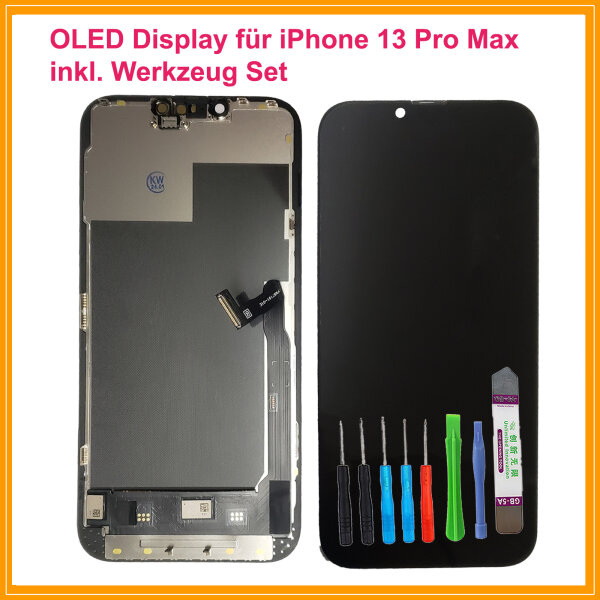 OLED FHD Display für iPhone 13 Pro Max LCD Bildschirm SCHWARZ Black + TOOL