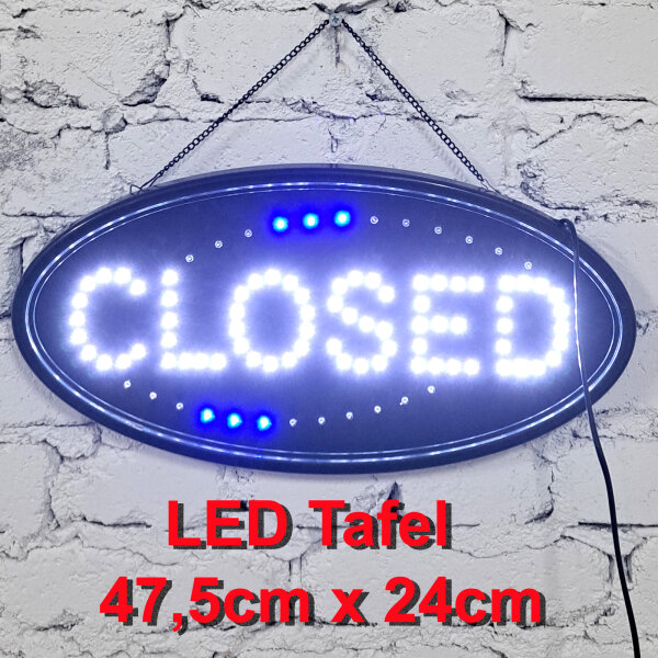 Leuchttafel Lichtafel Leuchtschild Werbung Werbeschild LED CLOSED 47,5x24cm Reklame Werbetafel Schild