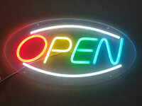 NEON LED OPEN Leuchtschild Werbeschild Werbetafel Schild...