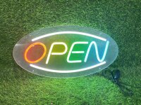 NEON LED OPEN Leuchtschild Werbeschild Werbetafel Schild Neonschild