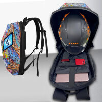 Led Helm Laptop Motorrad Tasche DIY Rücksack Wasserdicht Bluetooth Reisetasche Graffiti