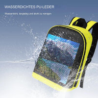 Led Tasche Rücksack Wasserdicht Bluetooth Reisetasche mit Bildschirm Unisex Gelb