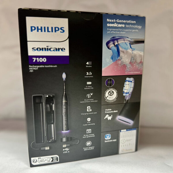 PHILIPS Sonicare HX7421/01 Series 7100 Elektrische Zahnbürste Schwarz, Reinigung