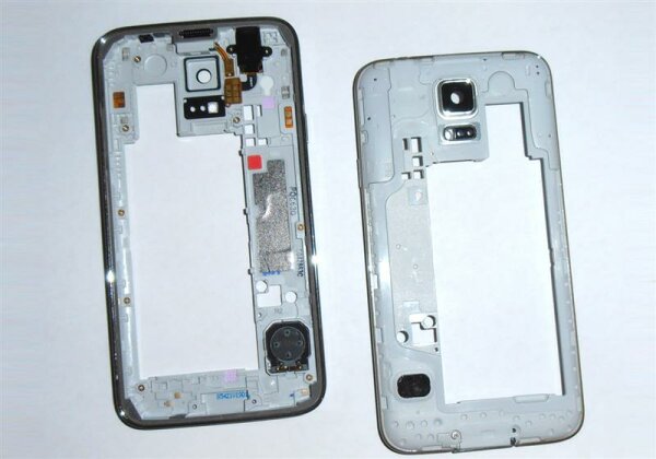 Original Samsung SM-G900F Galaxy S5 Mittel Cover Gehäuse silber gebraucht