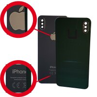 Akkudeckel für Original iPhone X Backcover Rückcover  Rückoberschale Mit Kamera Deckel Schwarz