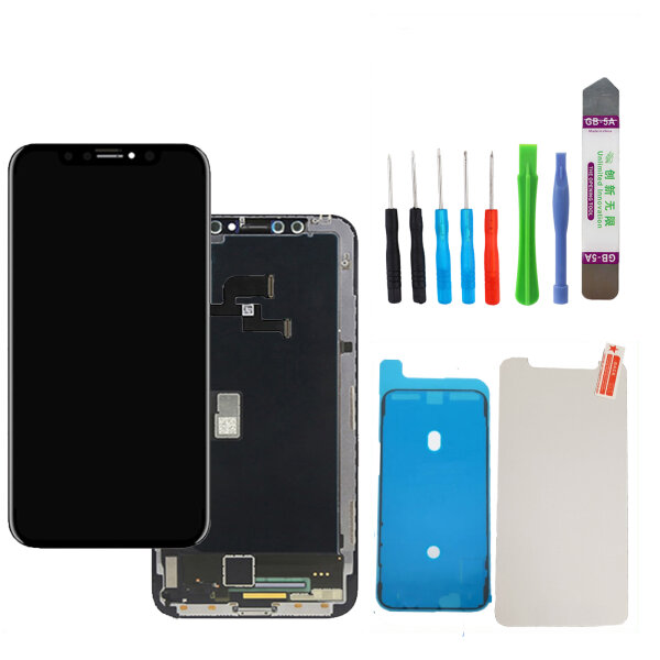 LCD Display Für iPhone XS HD 3D RETINA Wie OLED +TOOL+PANZERGLAS SCHWARZ Black