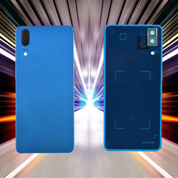 Für Huawei P20 Akkudeckel Housing Akku Deckel Gehäuse Cover Backcover Blau +Kameraglas