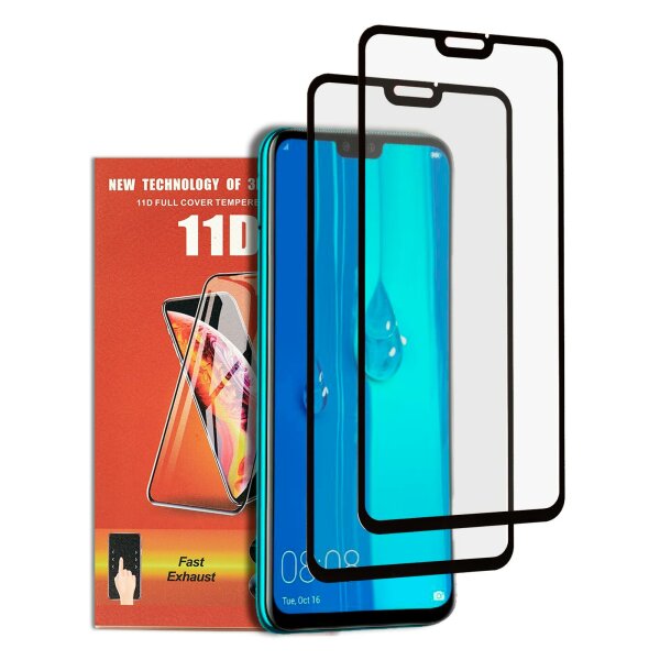 2x Für Huawei Y9 2019 Tempered glass 11D Schutzglas 9H Schutzfolie Displayschutz mit 11D Box