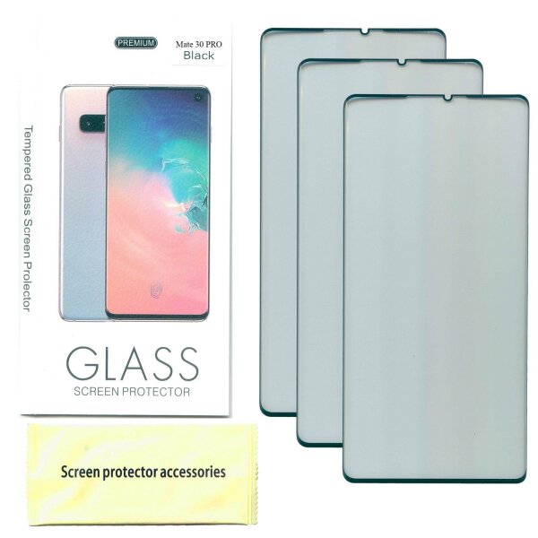 3x Side Glue Schutzglas für Huawei Mate 30 Pro Tempered glass 9H Schutzfolie Displayschutz mit Box