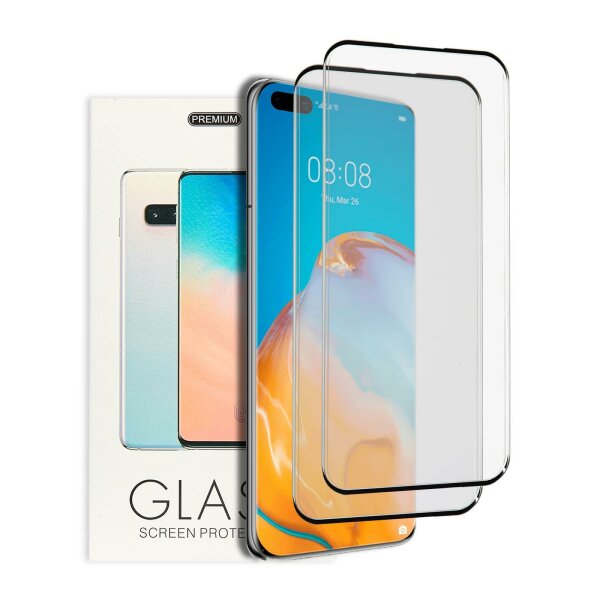 2x Side Glue Schutzglas für Huawei P40 Pro tempered glass 9H Schutzfolie Displayschutz mit Box