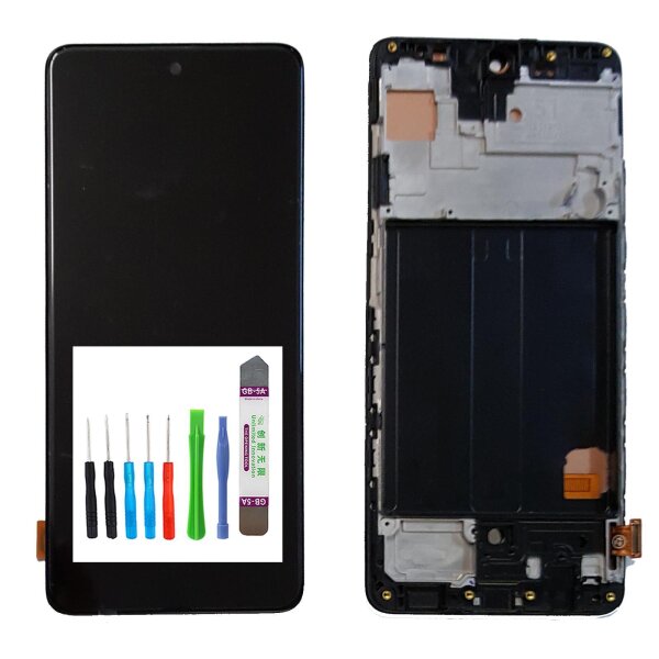 Für Samsung Galaxy A51 SM-A515F LCD In-Cell Display Bildschirm Schwarz + RAHMEN + TOOL